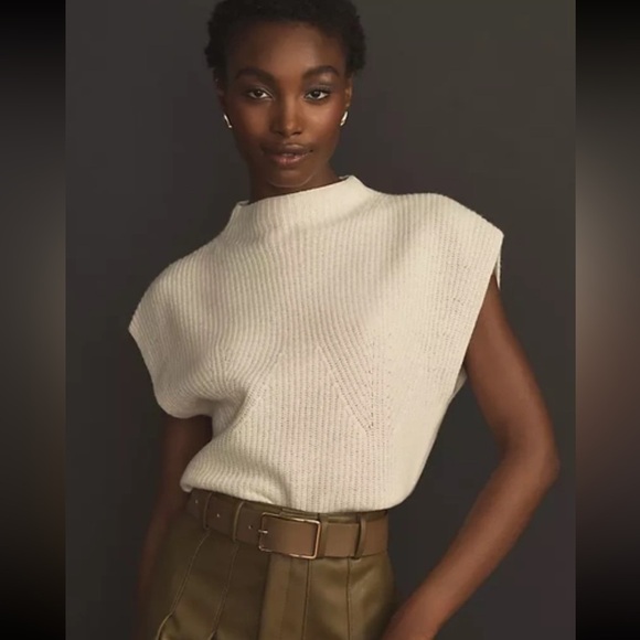 Anthropologie Sweaters - Anthropologie Maeve 100% Wool Mock Neck Muscle Sweater